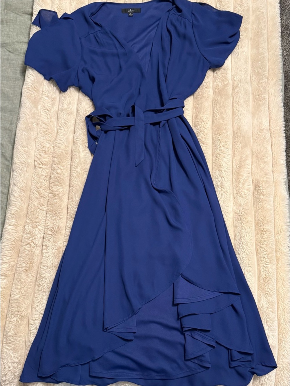 Lulu's Cobalt Blue High-Low Wrap Dress